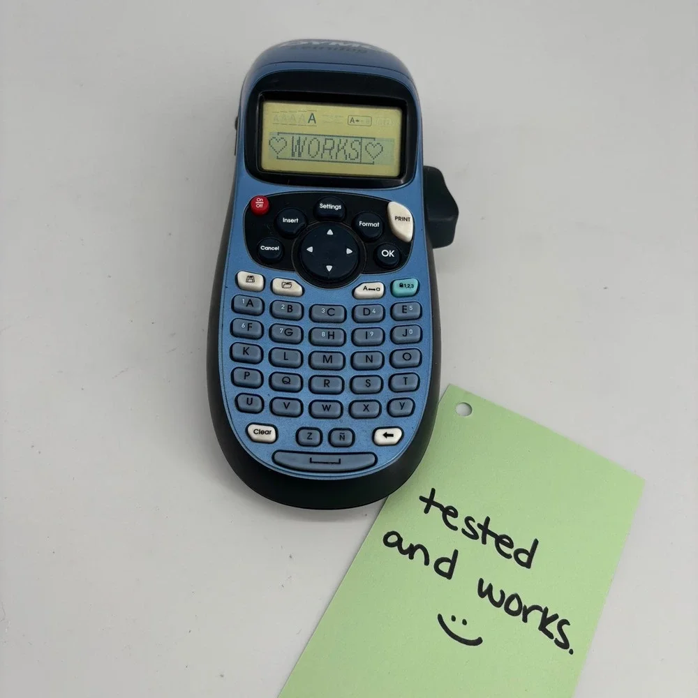 DYMO LetraTag Plus LT-100T Handheld Label Maker Blue QWERTY Keyboard, Tested‎